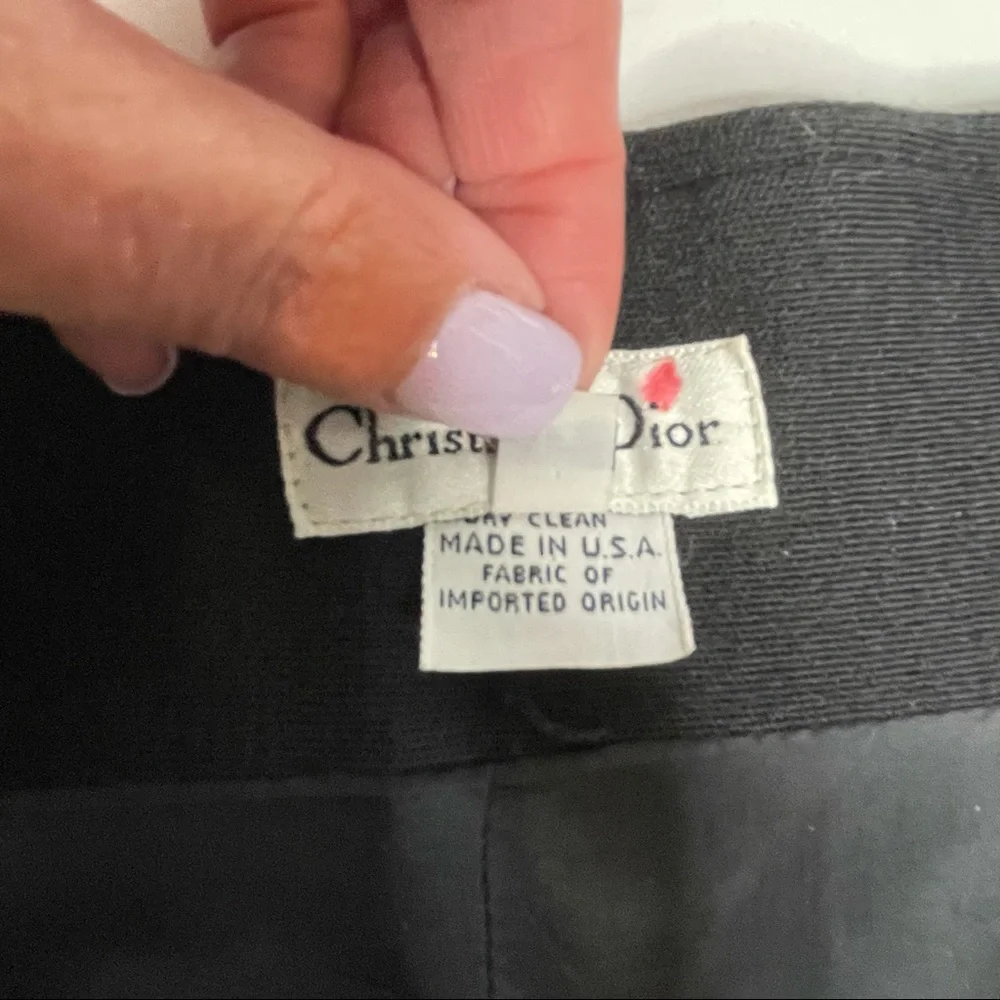 Vintage Christian Dior Charcoal Gray Pencil Skirt - Picture 11 of 15